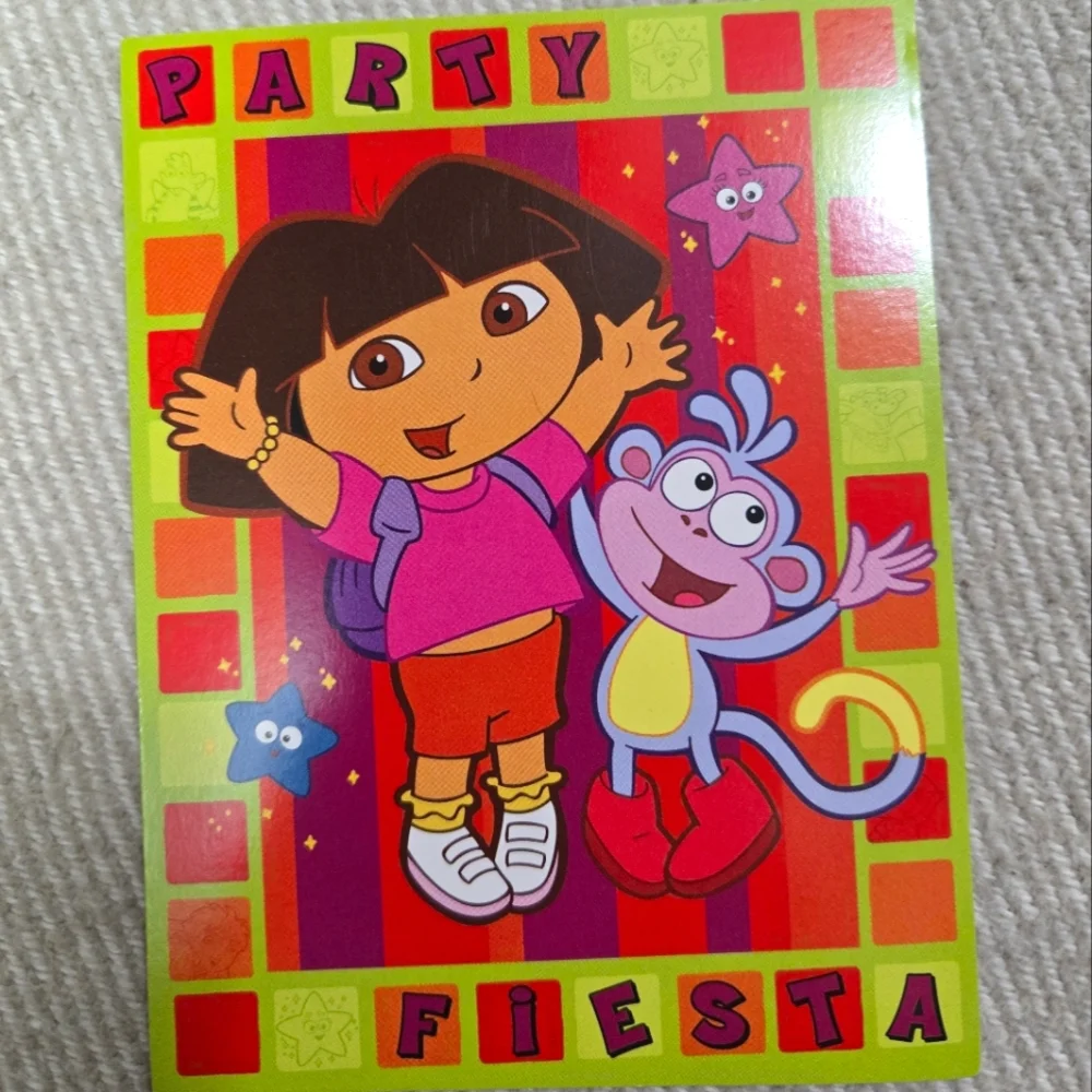 Vintage Y2K early 2000s Dora the Explorer party invitations, thank you cards